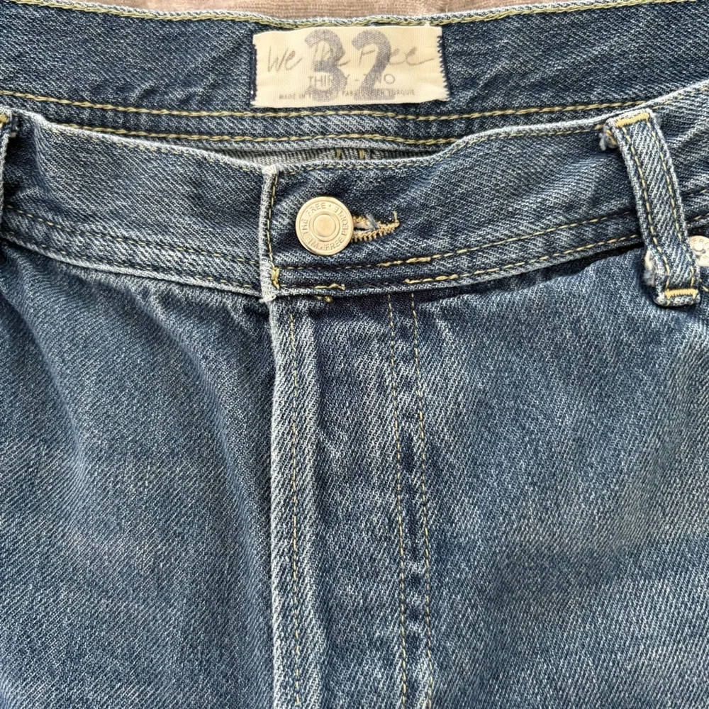 Free People Maggie Ripped Ankle Straight Leg Jeans In Sequoia Blue, Sz 32 - Picture 13 of 16